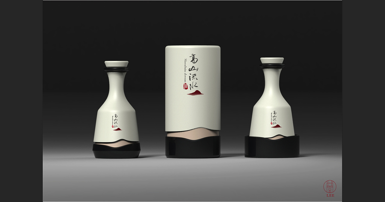 高山流水 白酒瓶形的诗意与平面包装设计